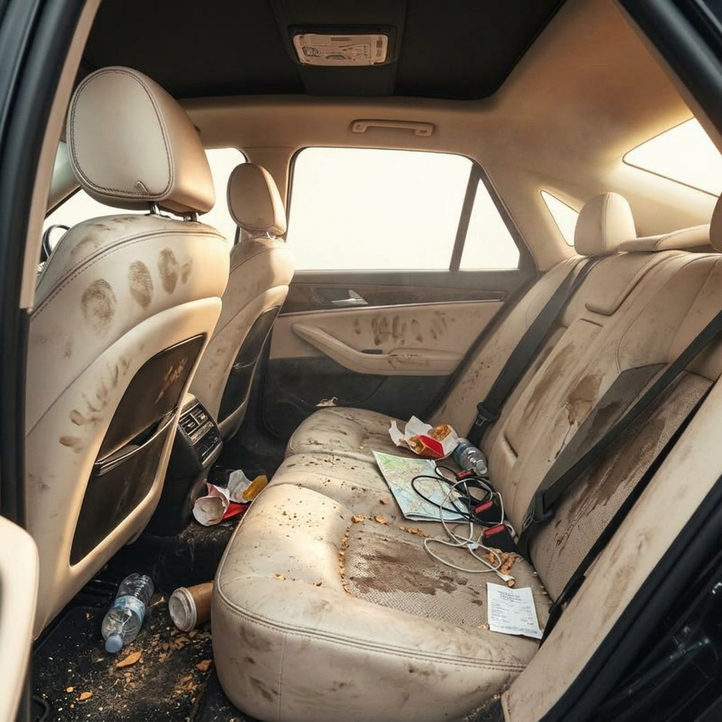 Interior deep clean & shampoo — before
