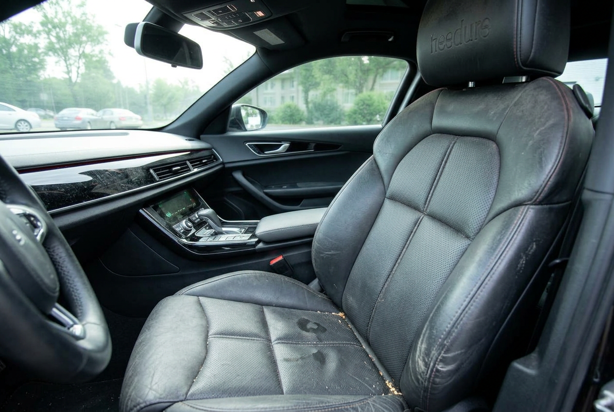 Leather seats reconditioned — before